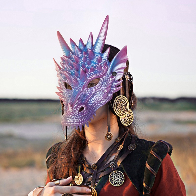Cosplay Prop Blueprints - Maschera drago blu perla stampa 3D